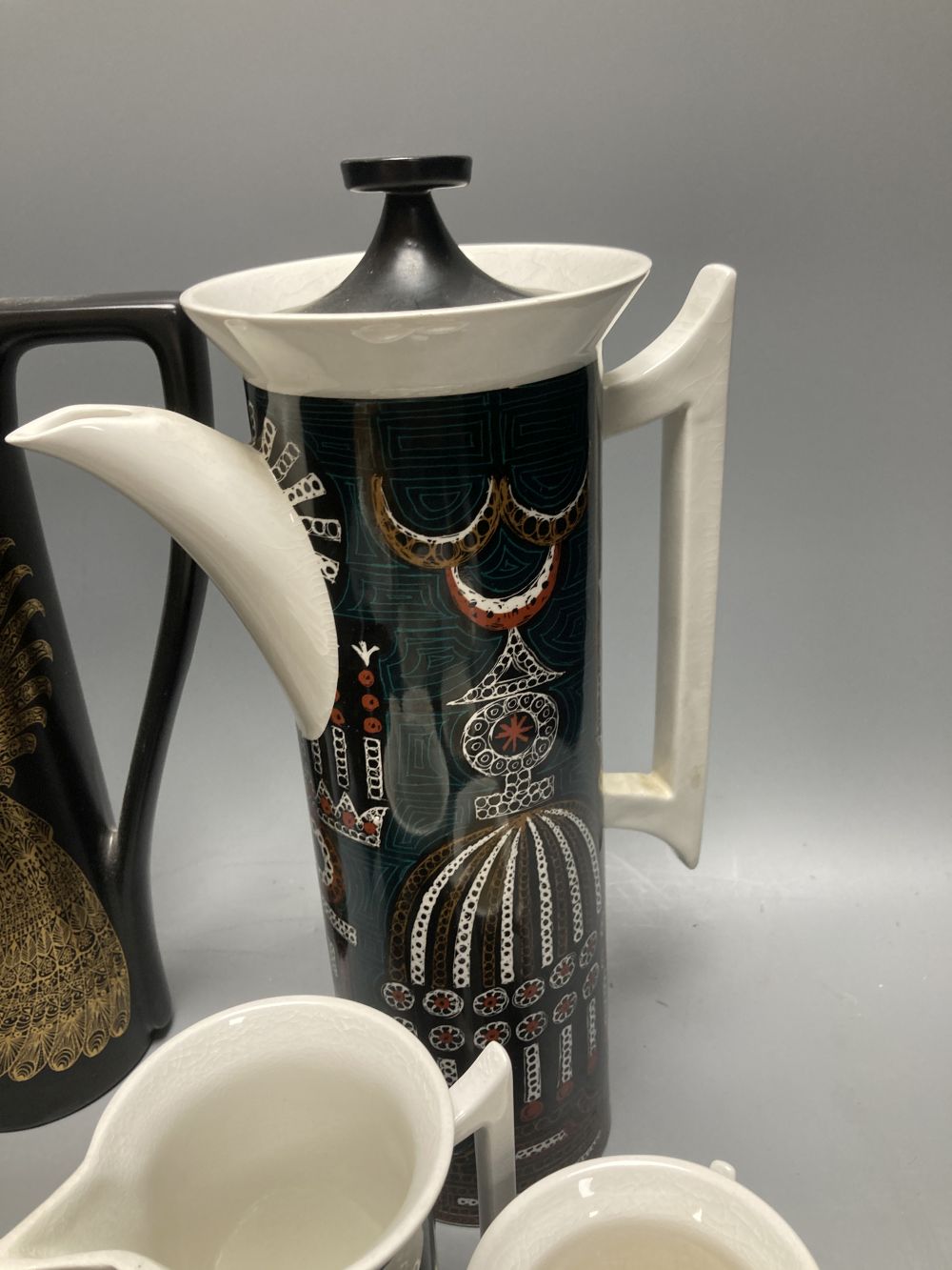 Two Portmeirion Pottery part coffee sets, Magic City and Phoenix patterns